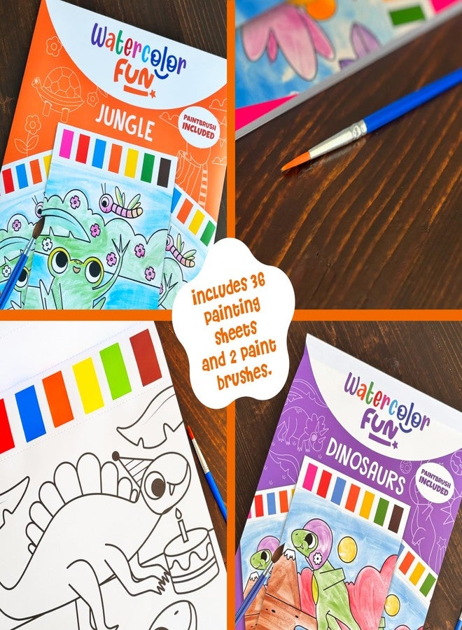 DINO MINI Watercolor Fun Value Pack - 2 Paint with Water Kits for Toddlers - Water Painting for Toddlers - Travel Activities for Kids Ages 4-8 - Screen Free Birthday Gifts (Dinosaurs - Jungle) - Image 2